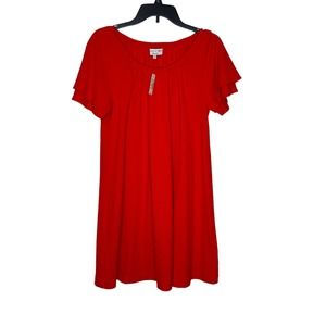 Madewell Women's Dress Texture&Thread Elastic Scoop Neck Tiered Sleeve Small NWT